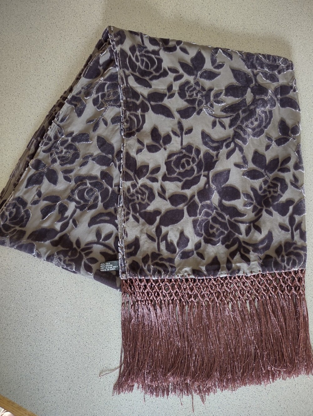 Silk Blend Burnout Scarf
